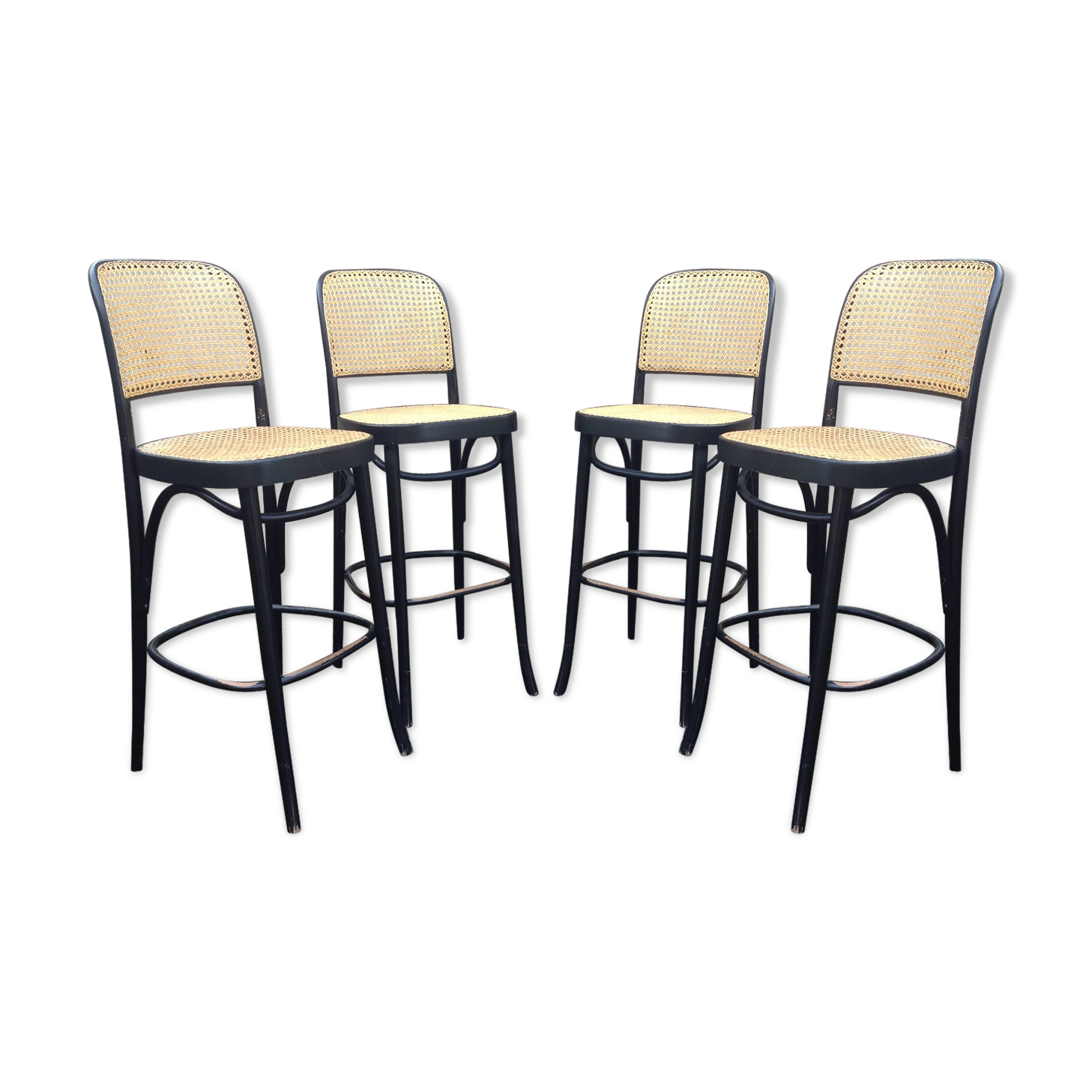4 Stools or bar chairs, Thonet model 811 by Hoffmann