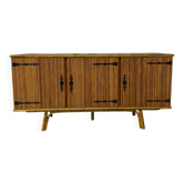 Bamboo and metal enfilade in the Audoux Minet style, 1950s.