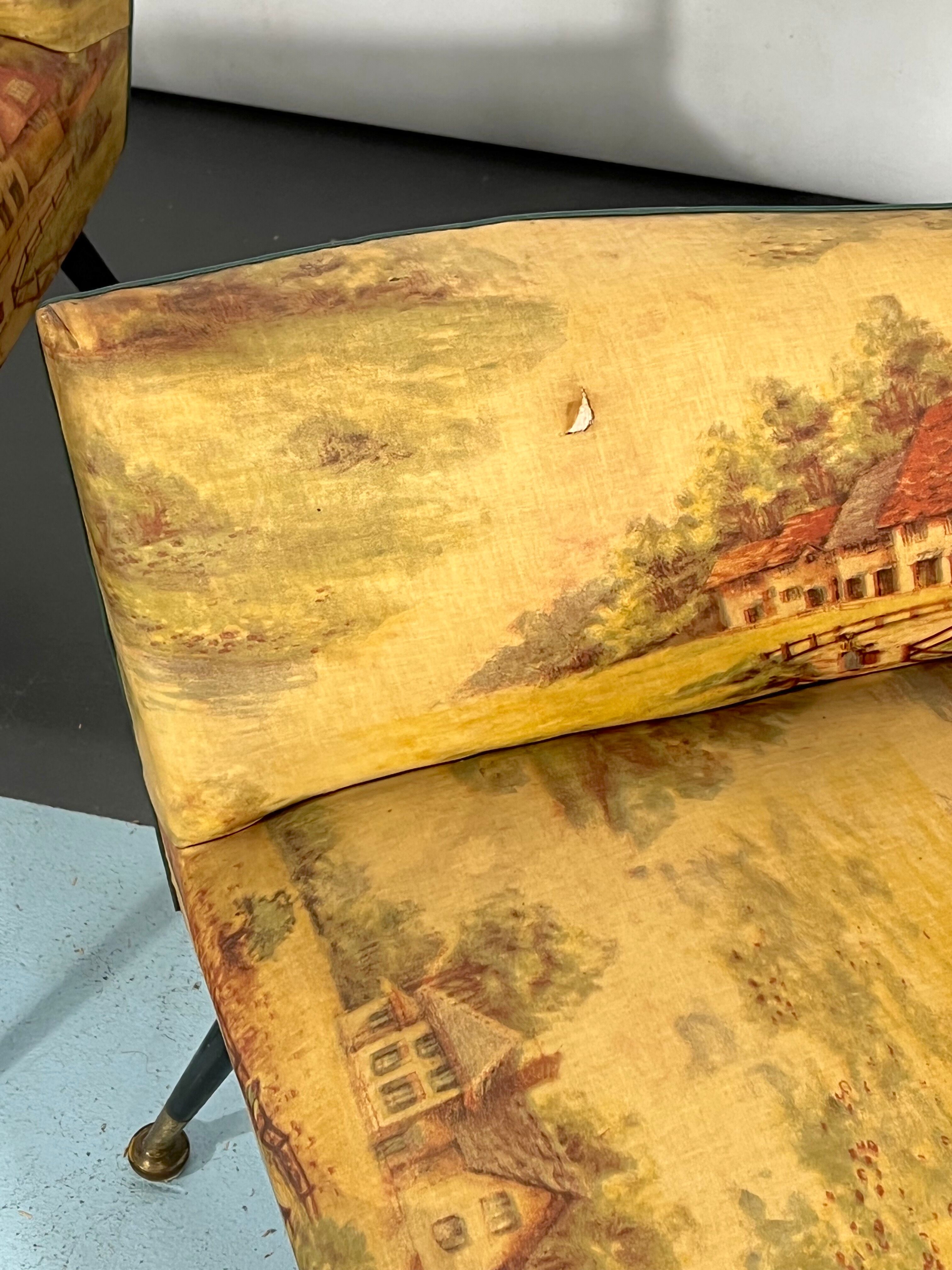 Mid-century modern set of two Italian armchairs from 50s