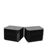 Pair of bedside tables by David Lange from the 1970s/80s.