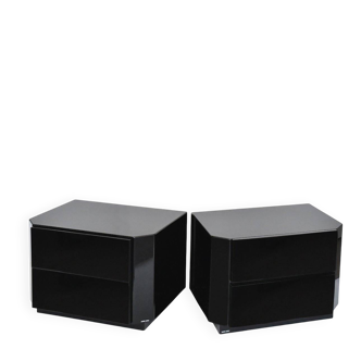 Pair of bedside tables by David Lange from the 1970s/80s.