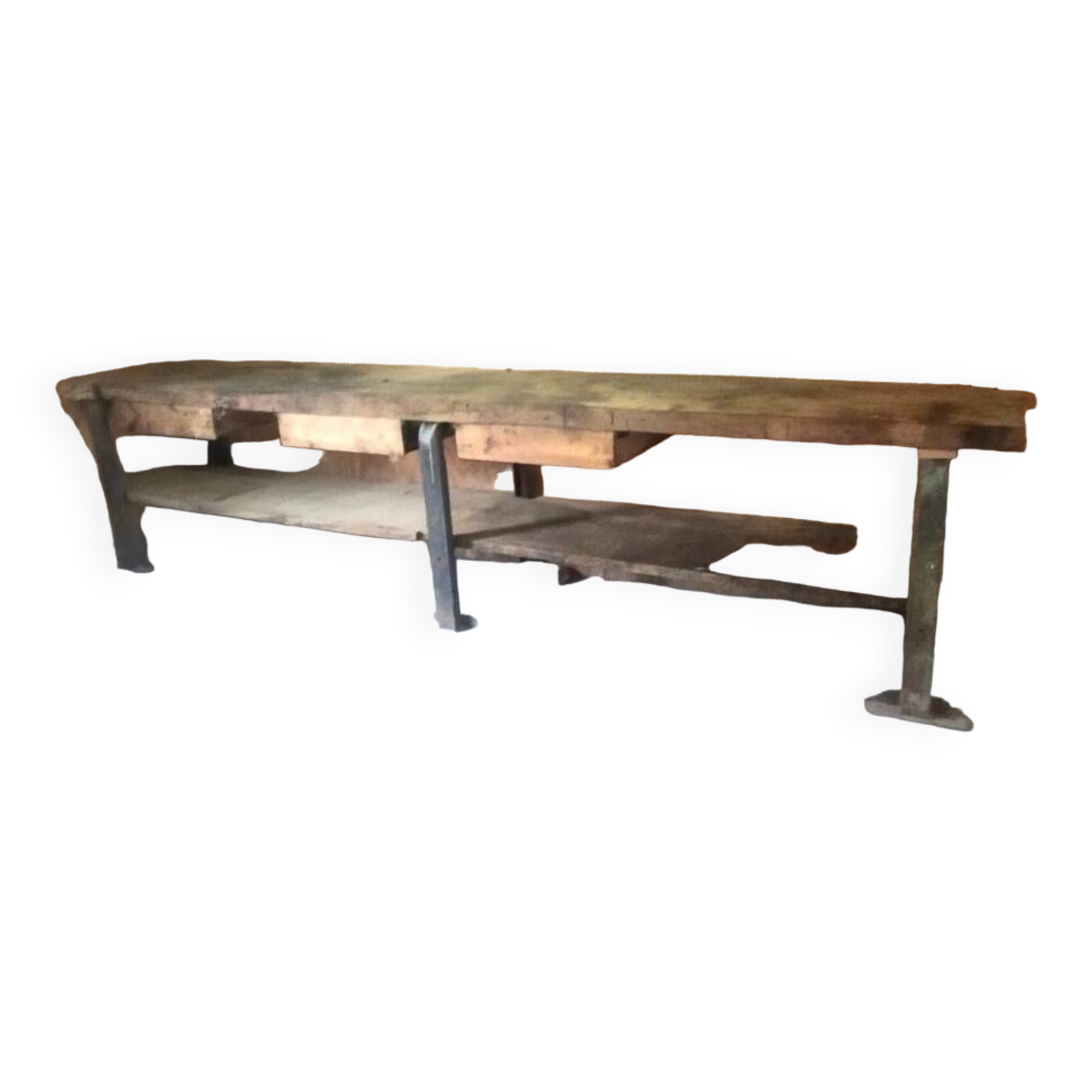 Solid wood workbench heavy goods vehicle garage