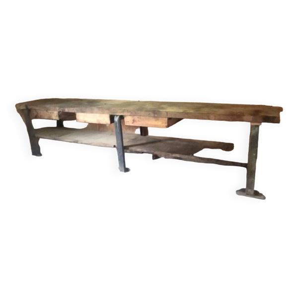 Établi en bois massif garage poids lourds