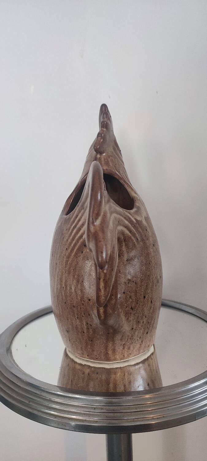 Zoomorphic ceramic pitcher from Vallauris, rooster shape