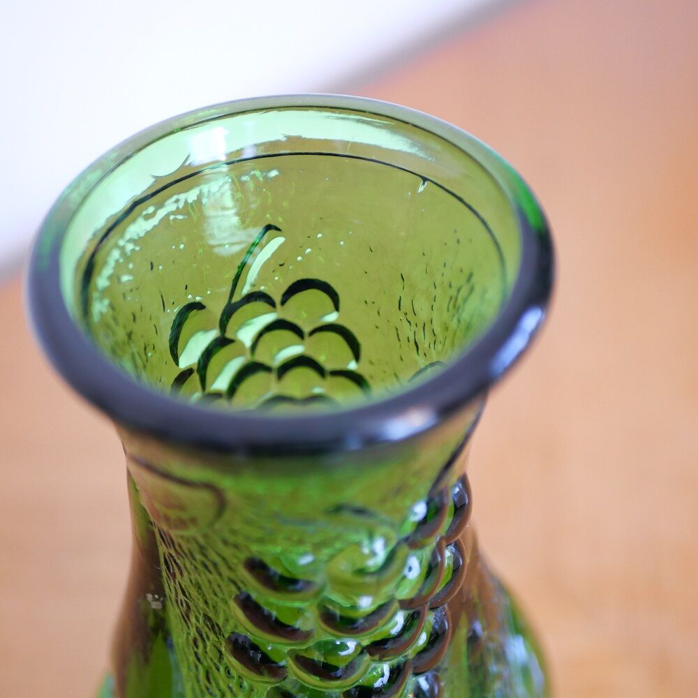 Green glass vase