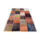 Distressed turkish patchwork rug 244x172 cm wool vintage red black orange large