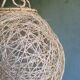 Suspension boule en corde et rotin