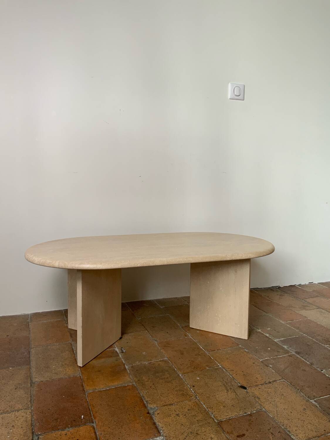 Travertine coffee table