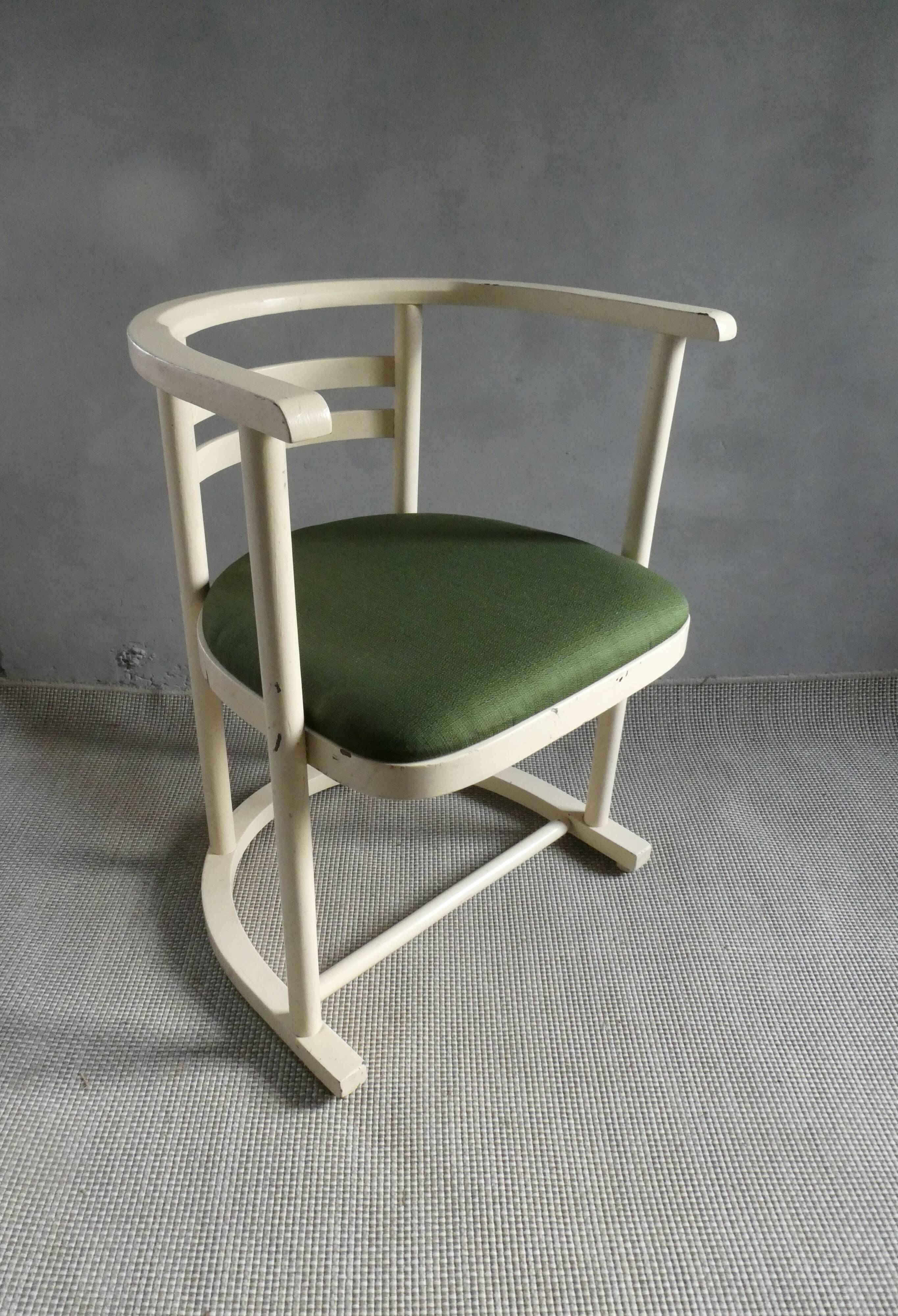 White patina wooden armchair, 1950s
