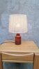 Ceramic table lamp by Belka, Denmark, rope shade