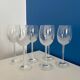 Set of 6 vintage crystal wine glasses - empoli tulip frosted stemware
