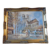 Peinture à l'huile originale de caroline burnett (1877 - 1950)