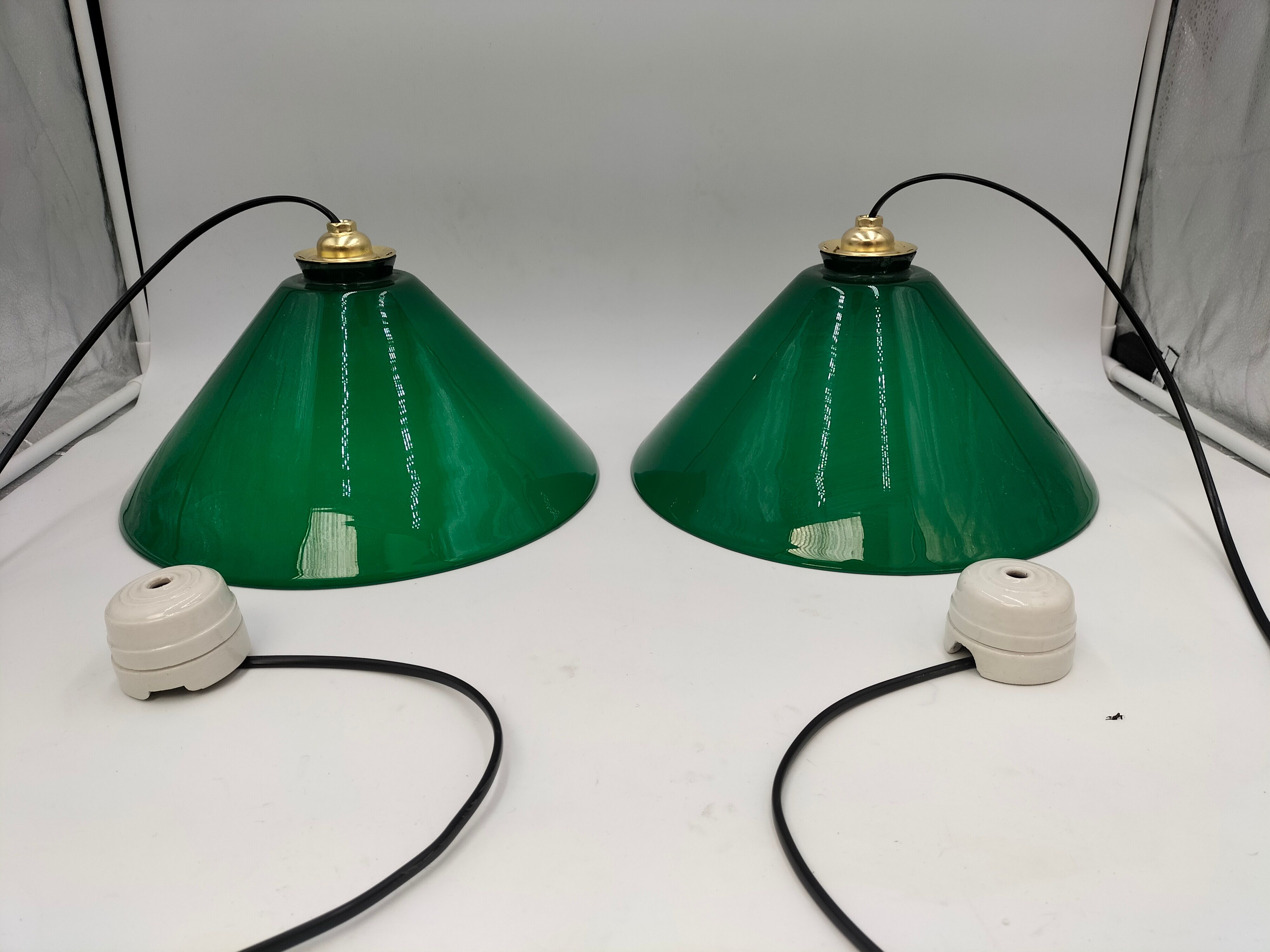 Green opaline pair