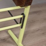 Pair of vintage 70s stools in iron and wood italian design