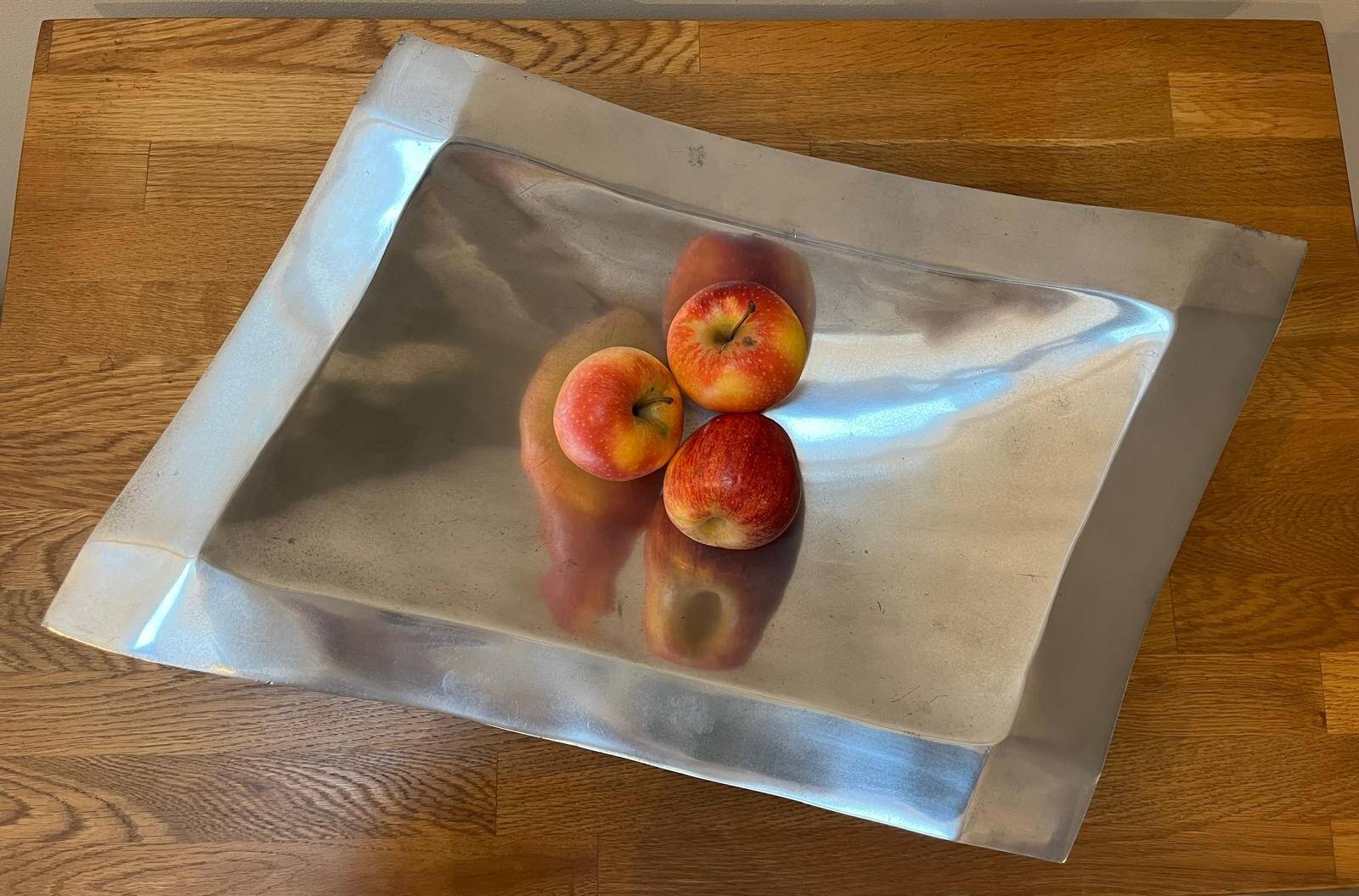 Vintage polished aluminium plate