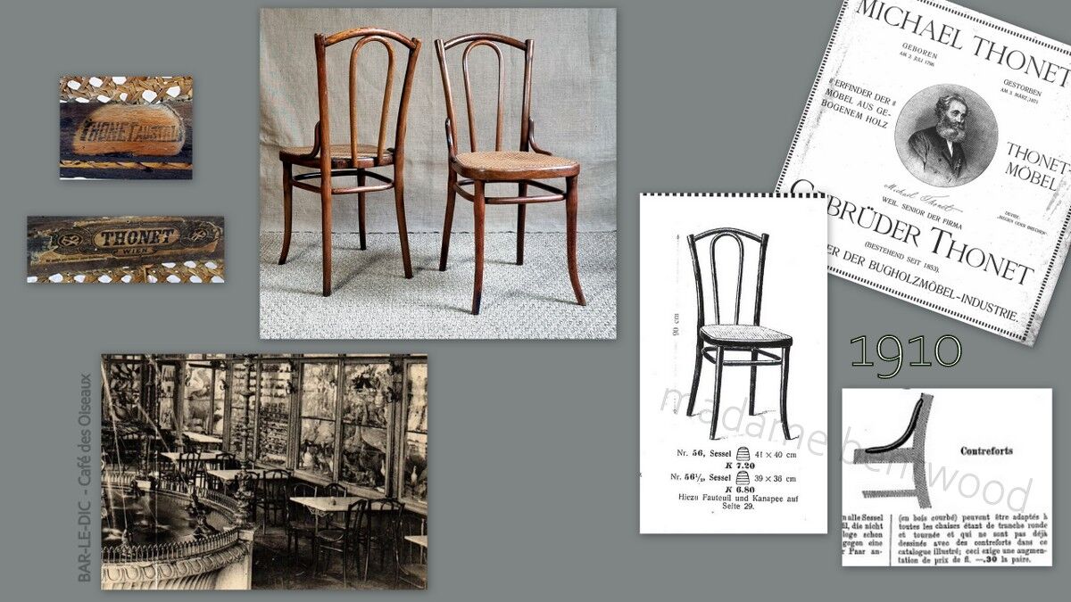 4 chaises Thonet n°56 de 1910 ca