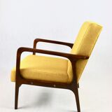 Fauteuil en tweed jaune, années 1970