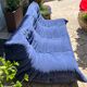 Togo 3-seater sofa in blue fabric