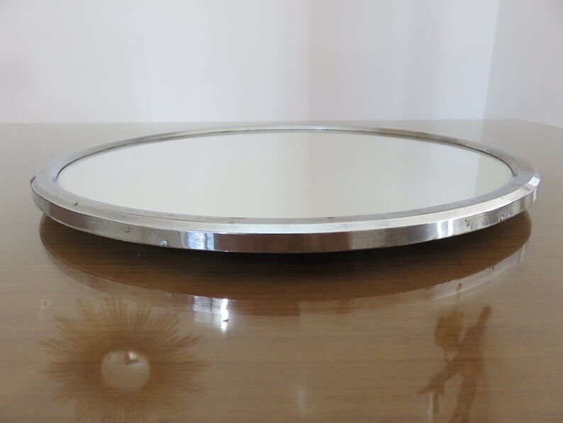 40s 50s chrome brass mirror tray