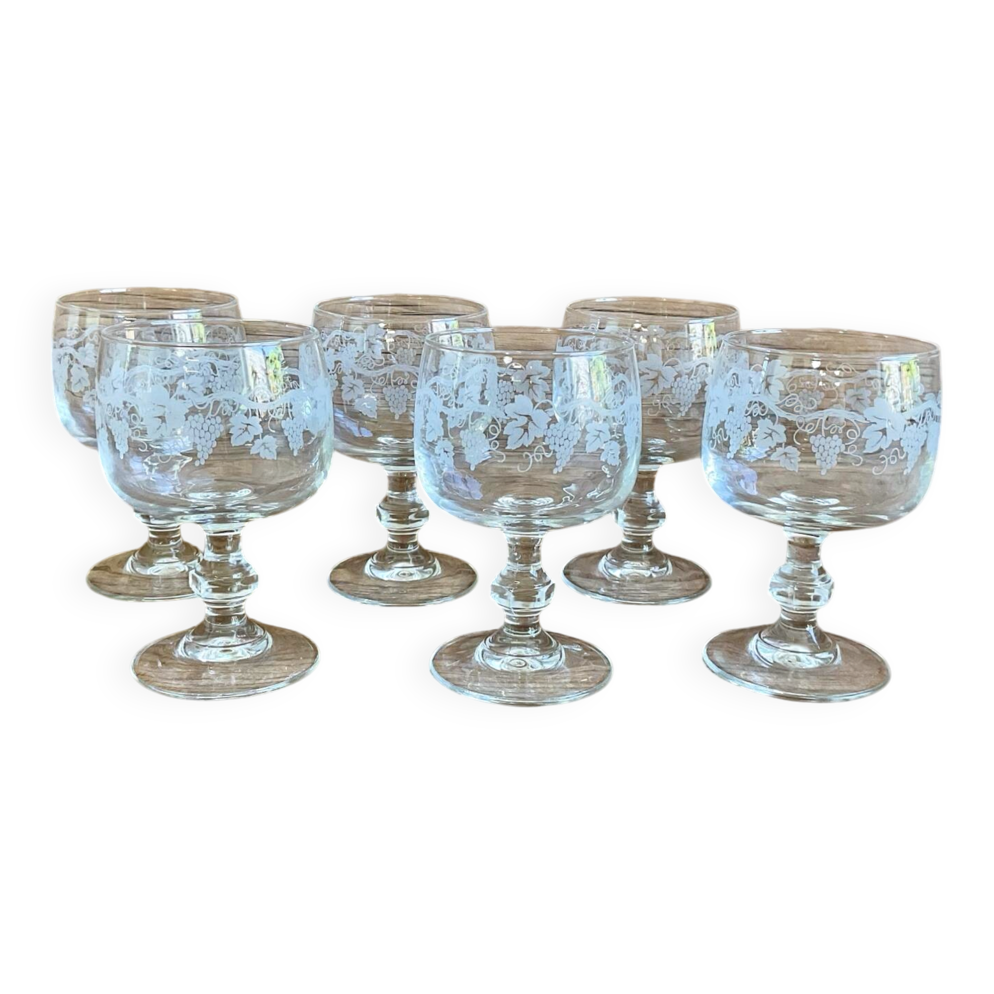 6 small vintage Luminarc glasses
