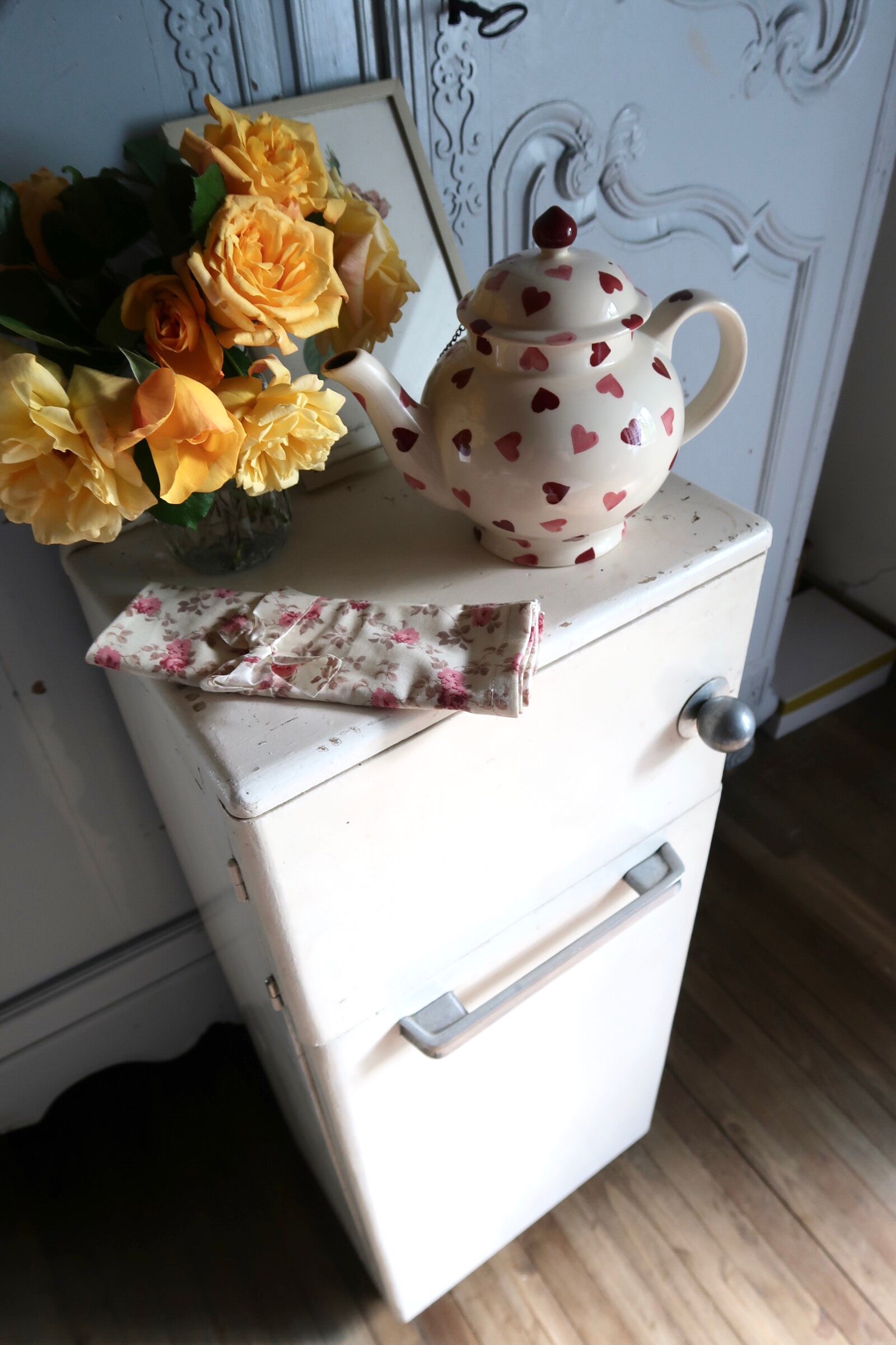 Vintage wooden bread hutch