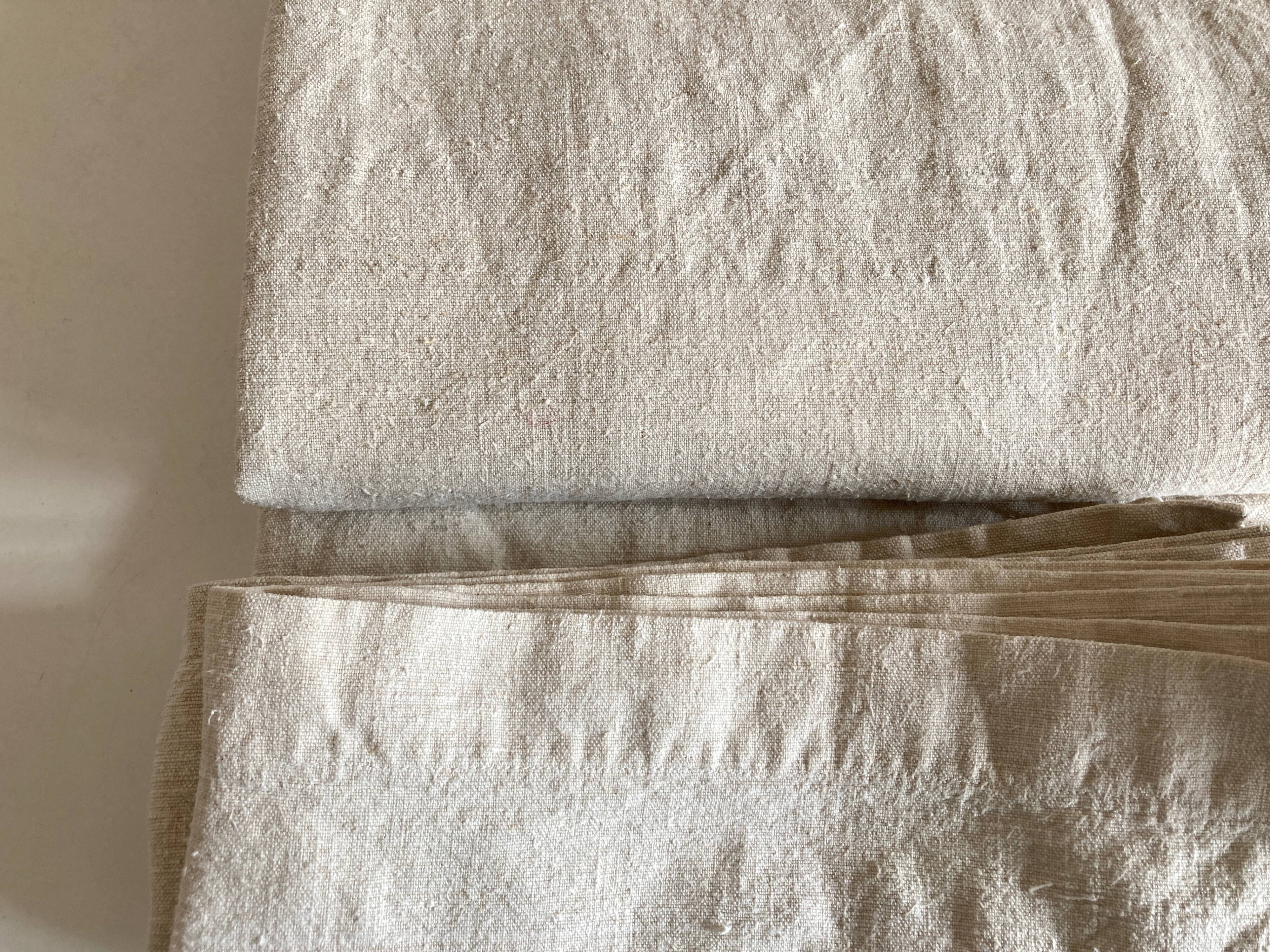 Farm tablecloth 19th in hemp canvas, reserve of trousseau L270cm