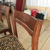 Series of six teak chairs