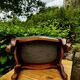 Louis XV style footrest in green velvet