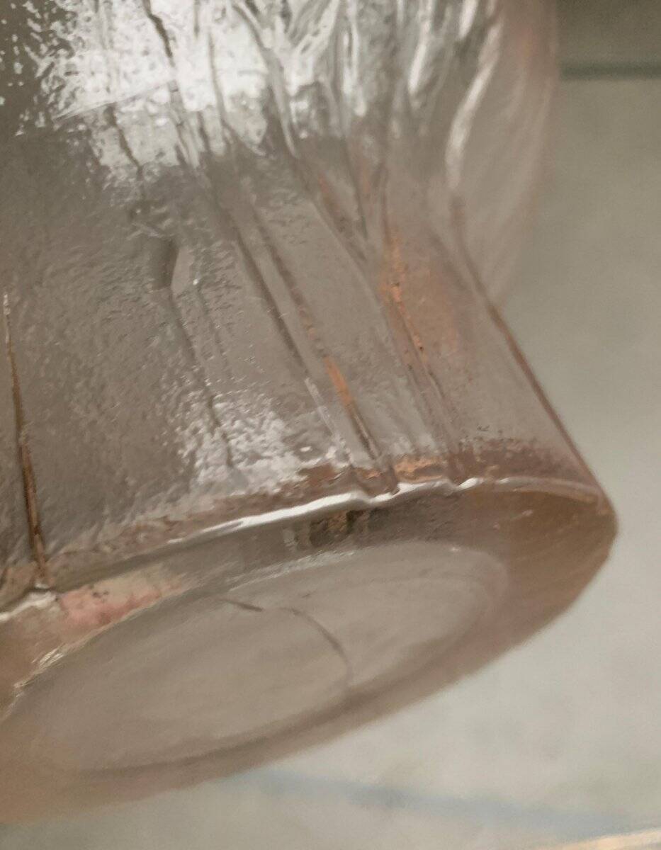 Large glass bowl from the mid-century by Heiniä Kainalossa for Humppila, Finland.