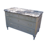 Chest of drawers style L XVI gray marble