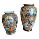 Set of 2 Japanese Satsuma ceramic vases