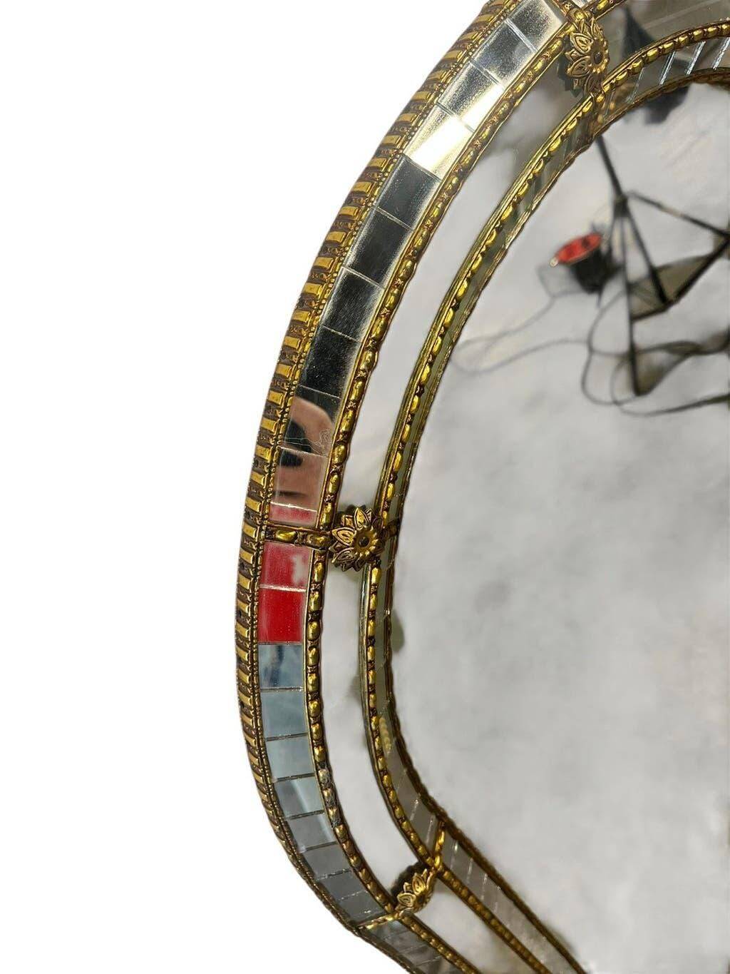 Miroir mural vintage Art déco incurvé