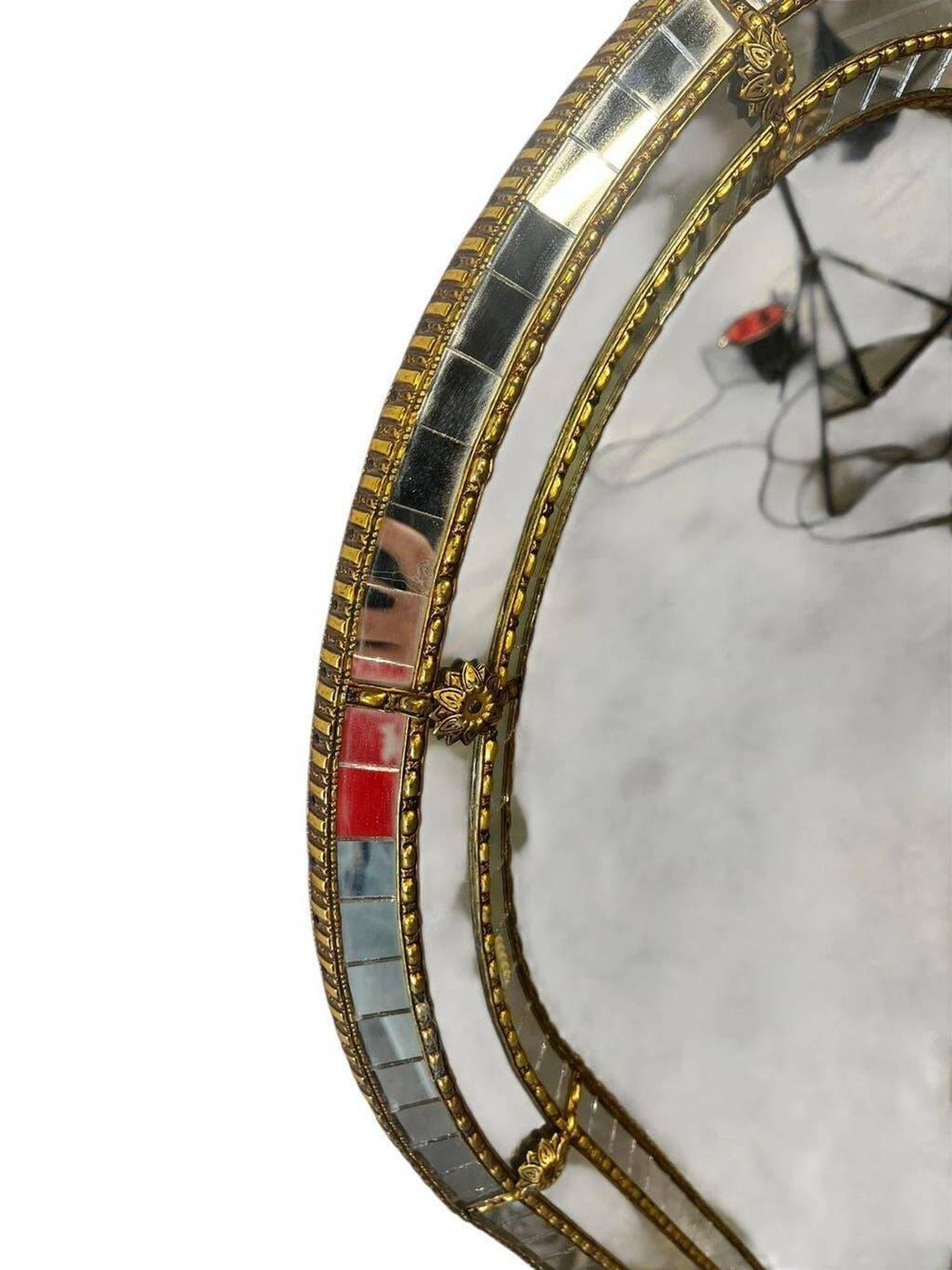 Miroir mural vintage Art déco incurvé