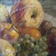 19th century oil painting on canvas fruit vase with flowers