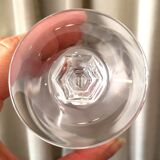 Suite of 6 glasses with crystal cognac