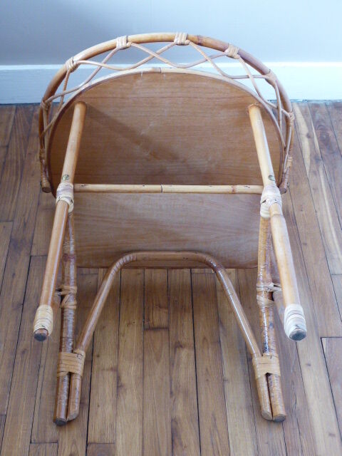 Rattan and bamboo 70's bedside