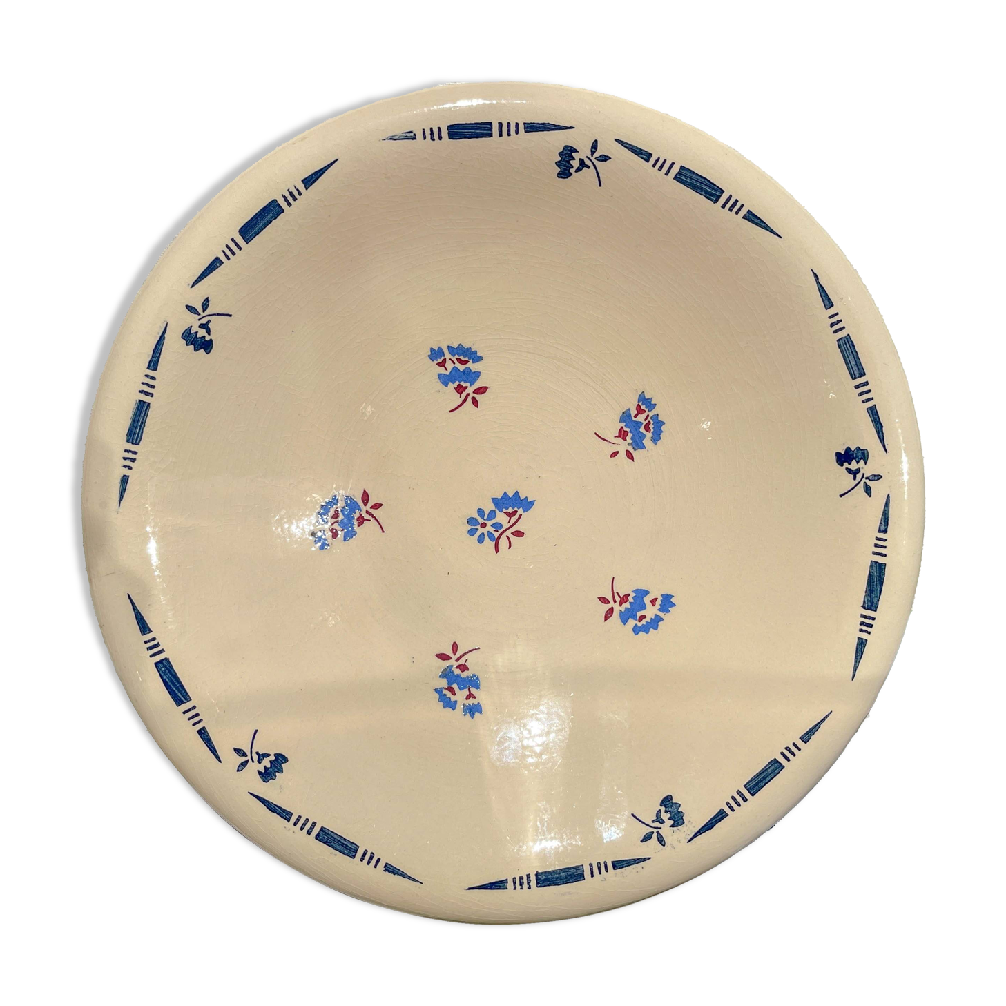 Small vintage porcelain dish K&G Luneville "Flore" 1950s small blue flowers