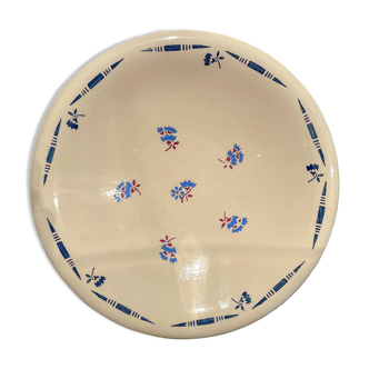 Petit plat creux porcelaine vintage K&G Luneville "Flore" 1950s petites fleures bleues