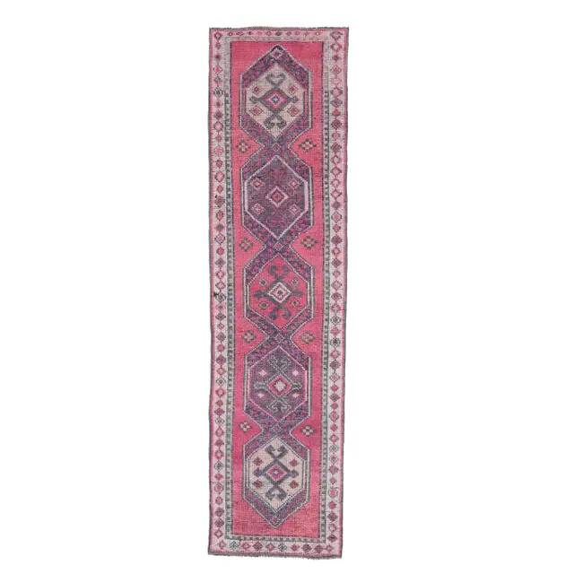 1970s Turkish Handmade Wool Runner Rug 76x299