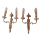 Pair of Louis XVI style sconces in gilded bronze