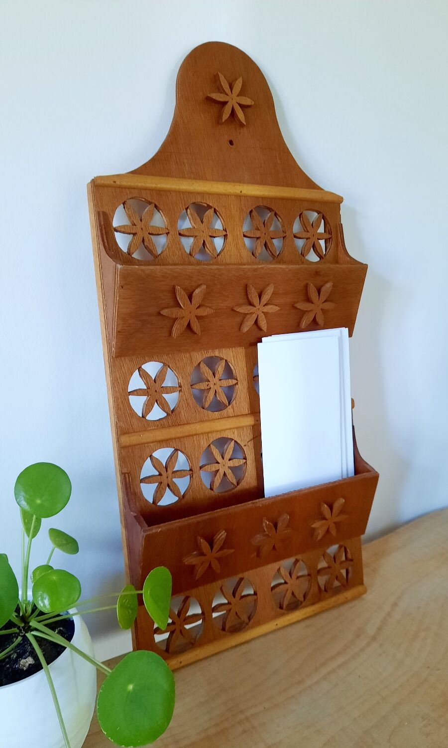 Wooden letter holder