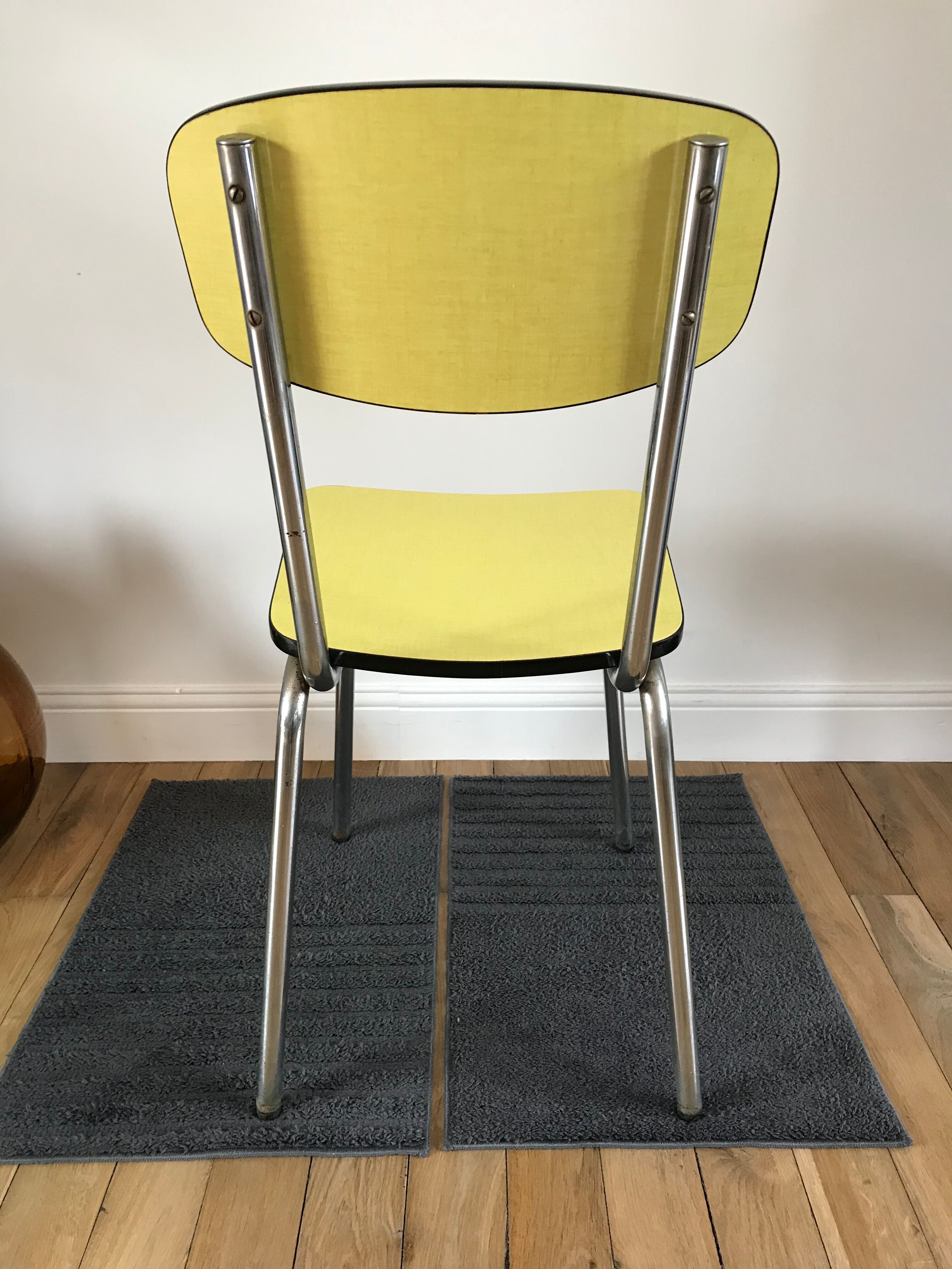 Canary yellow formica chair 70s