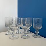 Set of 6 vintage wine glasses in bubble glass, retro chic style