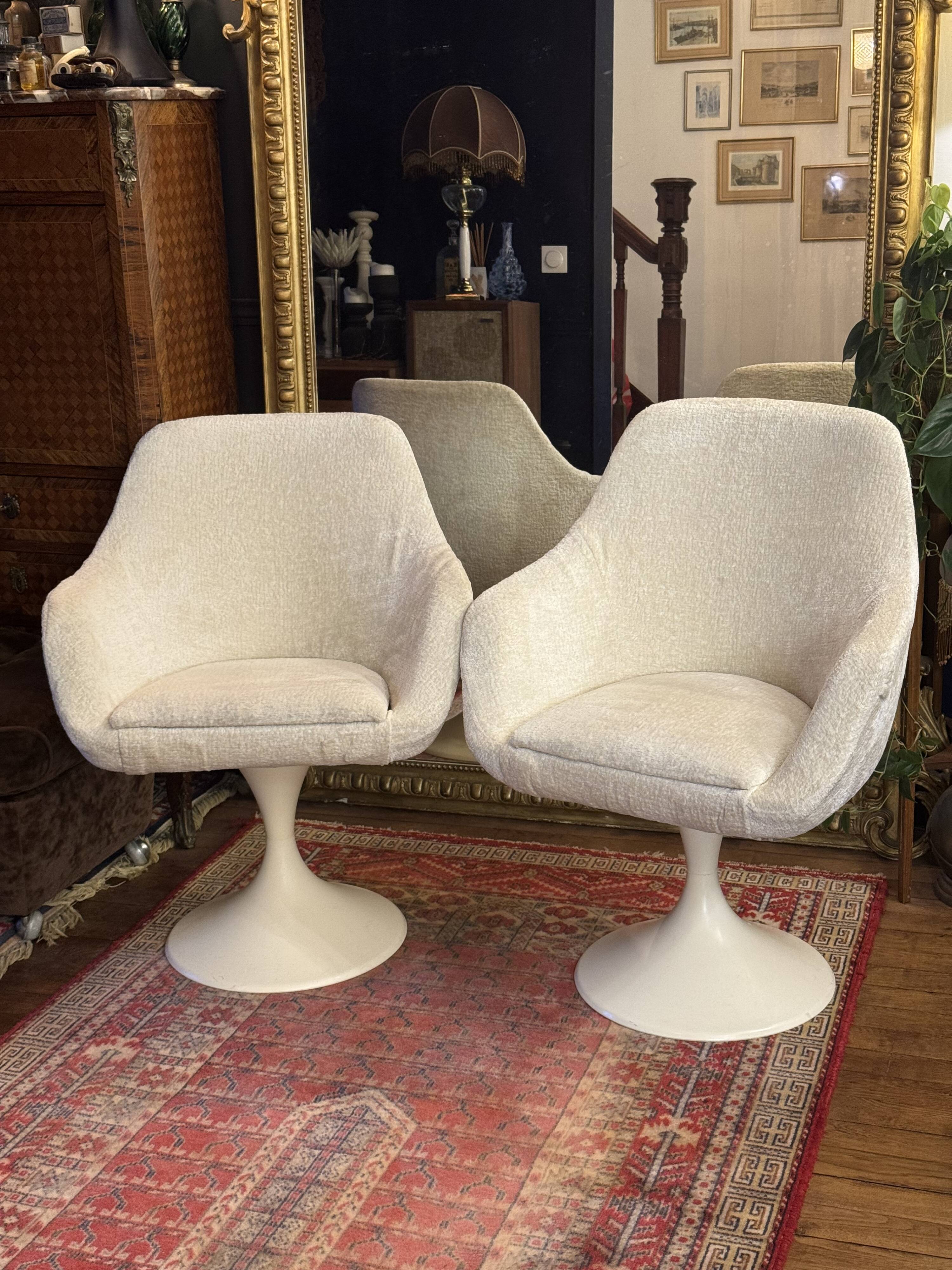 Pair of vintage tulip armchairs