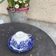 Coffee service composed of 17 pieces, in blue and white porcelain, cherry blossom patterns