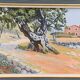 Framed painting, painting, southern farmhouse, Ismael sign, painting on framed canvas cardboard, vintage
