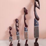 4 wooden statues from Kenya, 80s