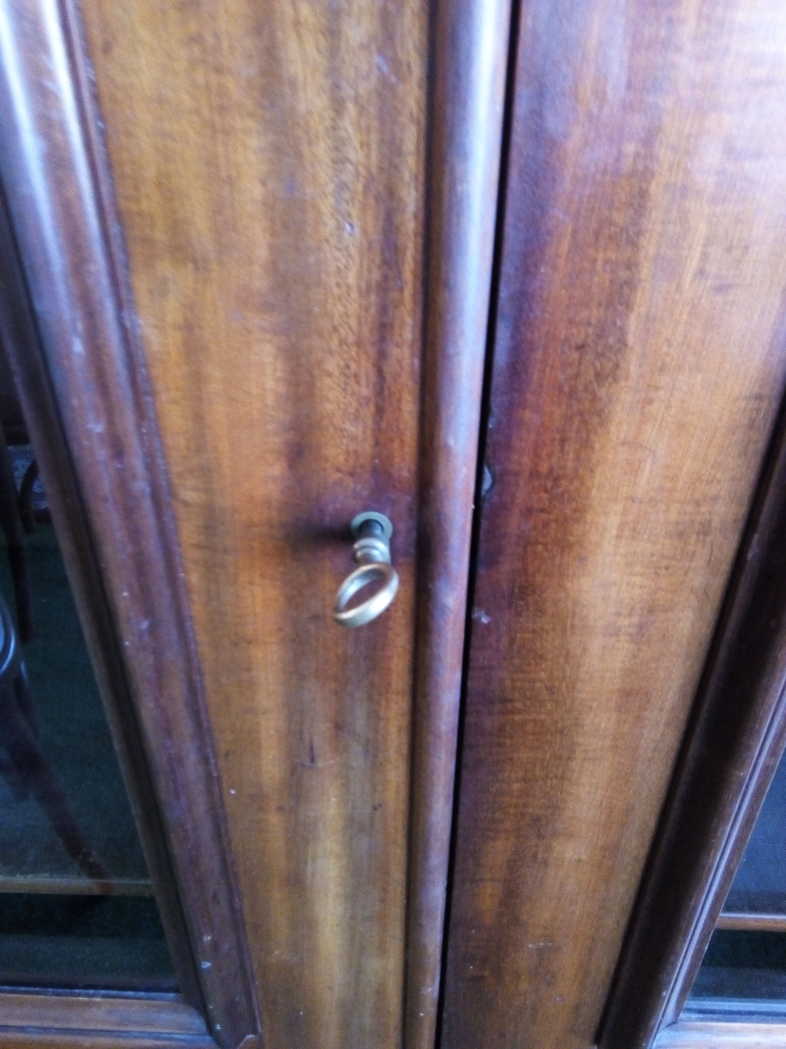 Mahogany bookcase glazed glass warhead windows