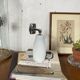 White glass and stainless steel wall light 1970