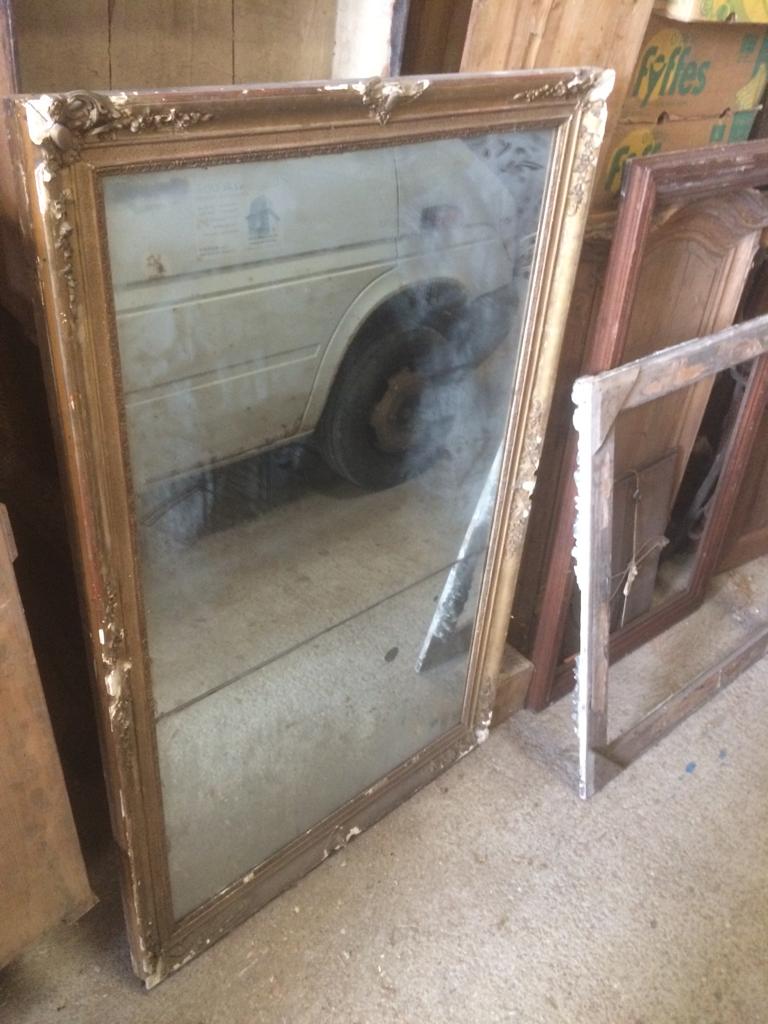 Miroir doré ancien de cheminée belle patine du temps 95x152cm
